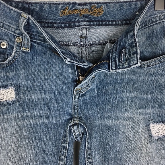 AMERICAN EAGLE OUTFITTERS Jeans Bootcut Stretch Denim Distressed Size 0 Regular - Picture 3 of 11